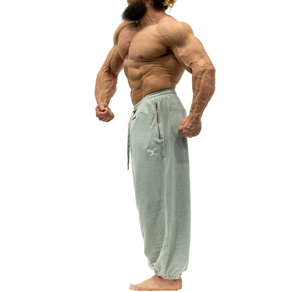 Jujimufu Very Good Sweat Pants Light Gray Color - Side View