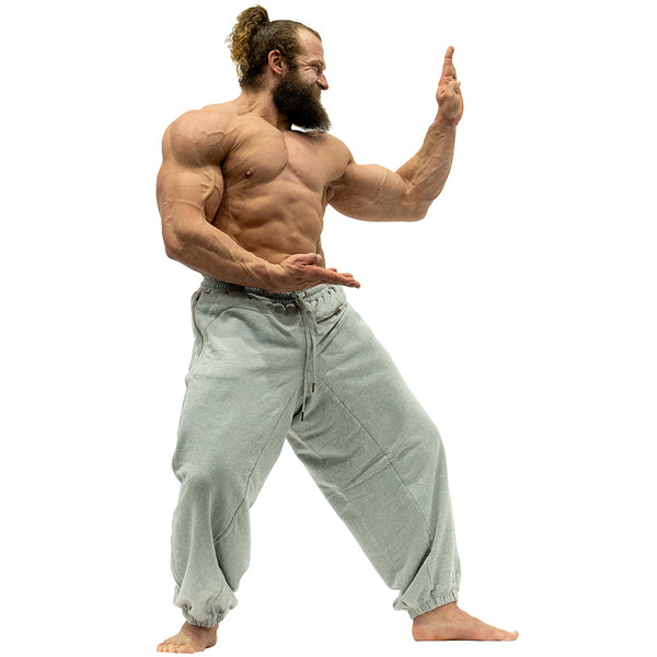 Jujimufu Very Good Sweat Pants Light Gray Color - Kata Freestyle Pose