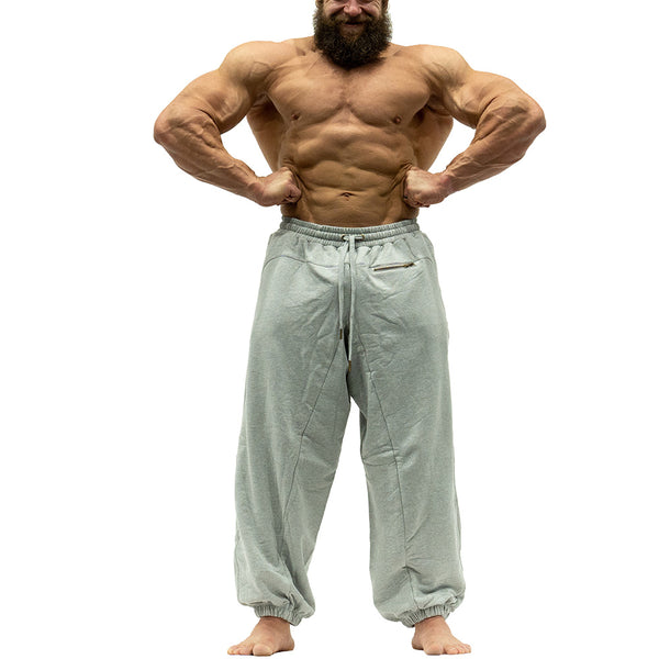 Jujimufu Very Good Sweat Pants Light Gray Color - Front View