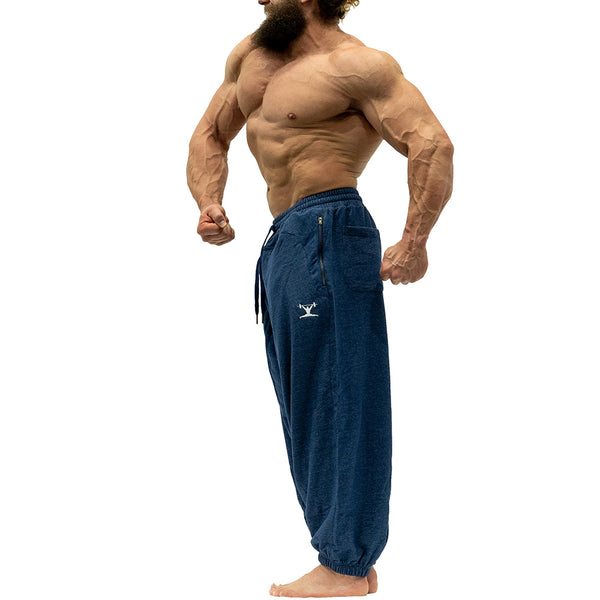 Jujimufu Very Good Sweat Pants Denim Blue Color - Side View