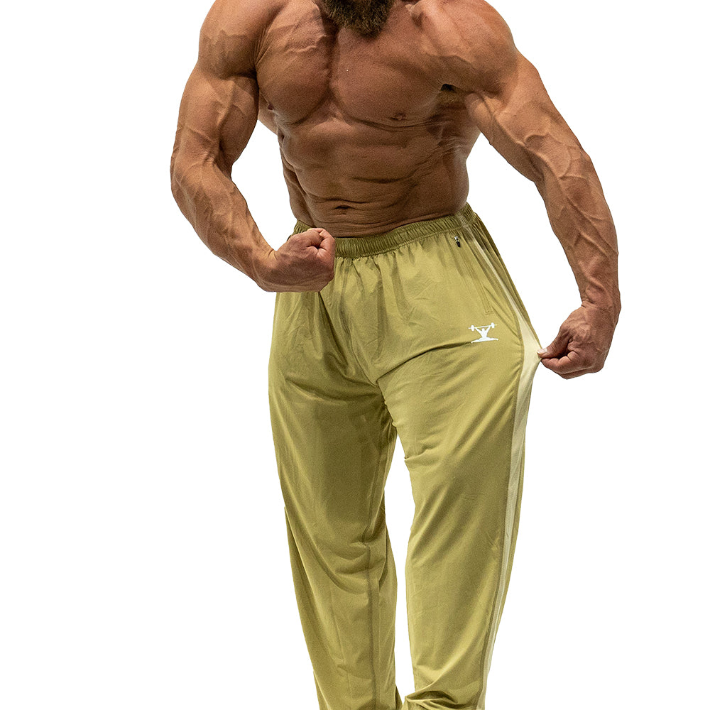 Jujimufu Stretchy Pants - Gold w/Khaki