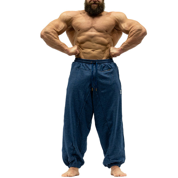Jujimufu Very Good Sweat Pants Denim Blue Color - Front View