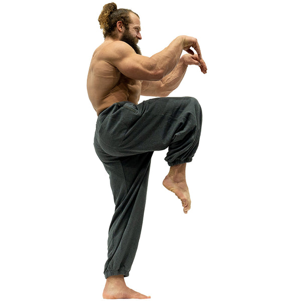 Jujimufu Very Good Sweat Pants Dark Gray Color - Kata Freestyle Pose