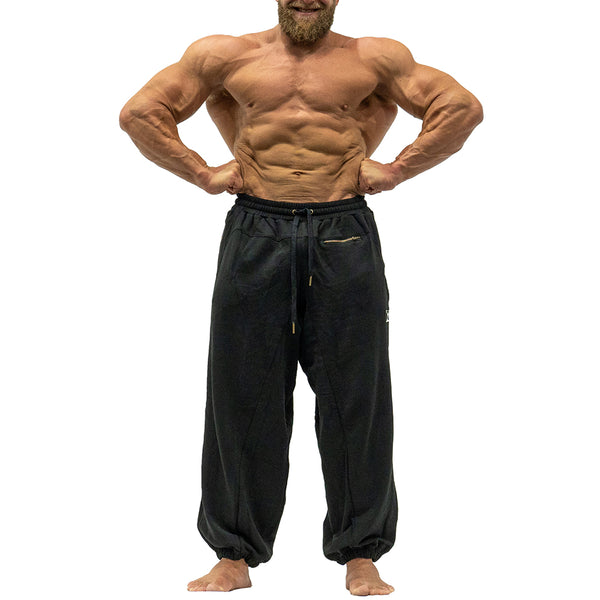 Jujimufu Very Good Sweat Pants Black Color - Front View