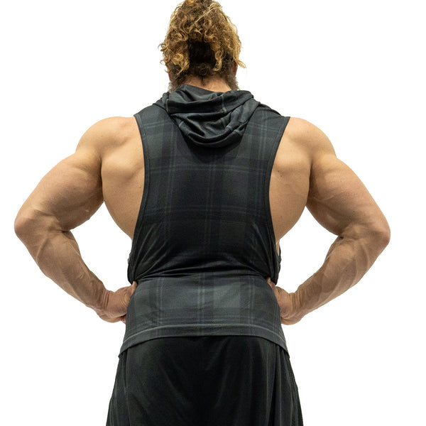 Jujimufu Ultra Hoodie Dark Plaid Color - Back View