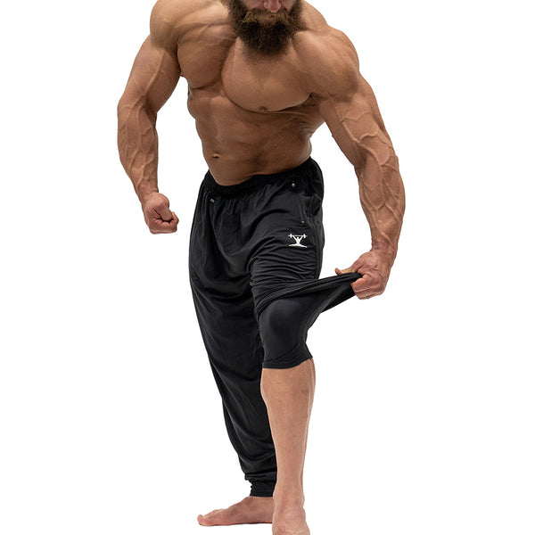 Jujimufu Classic Stretchy Pants Black Color - Showing Capri Conversion Feature