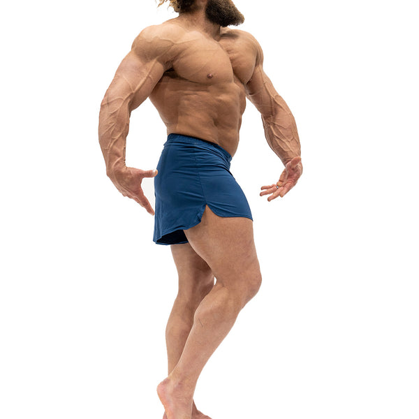 Jujimufu Short Shorts Navy Color - Side Step View