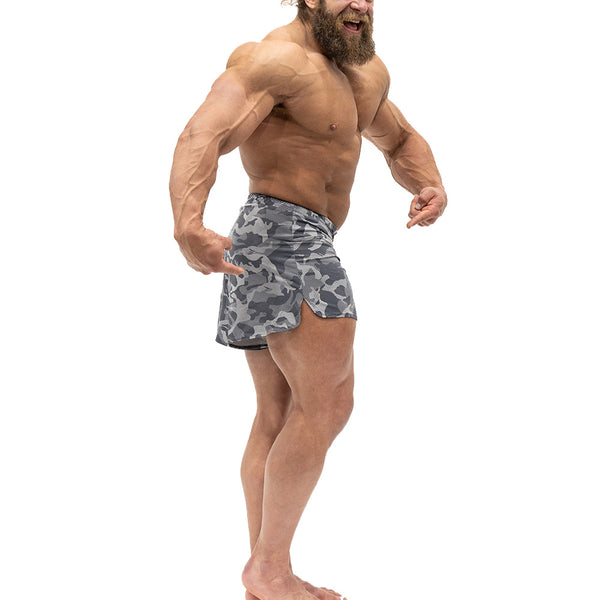 Jujimufu Short Shorts Dark Camo Color - Side Step View