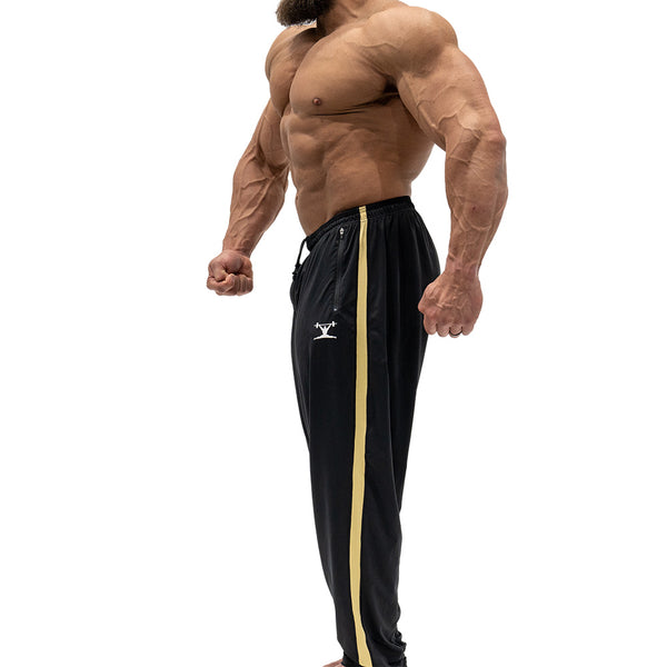 Jujimufu Lite Stretchy Pants Black And Gold Color - Side view