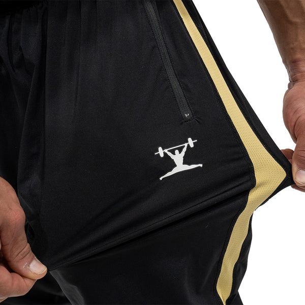 Jujimufu Lite Stretchy Pants Black And Gold Color - Logo