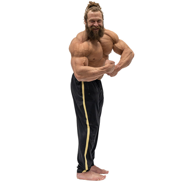 Jujimufu Lite Stretchy Pants Black And Gold Color - Casual and Fun modeling