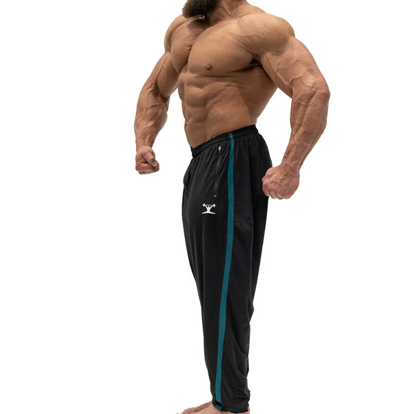 Jujimufu Lite Stretchy Pants Black And Teal Color - Side view