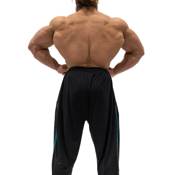 Jujimufu Lite Stretchy Pants Black And Teal Color - Back view