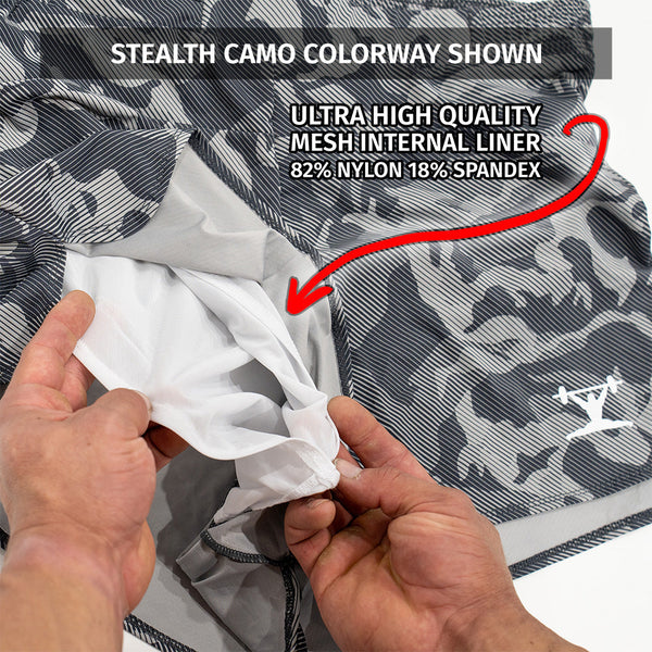 Jujimufu Short Shorts Feature - Mesh Internal Liner (Stealth Camo Colorway)