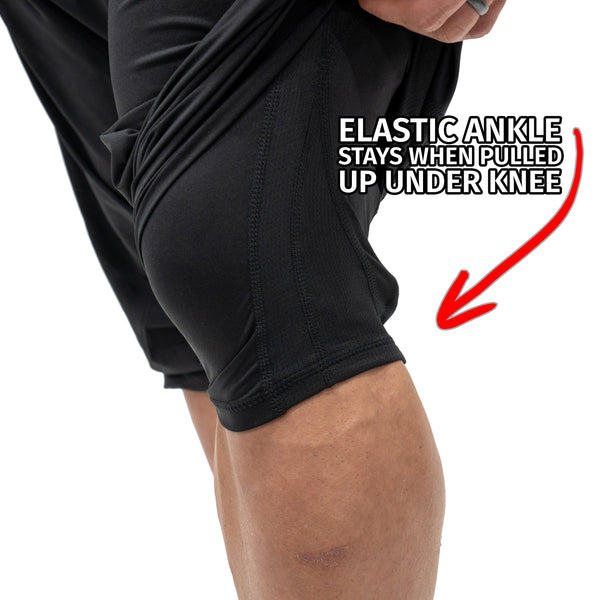 Jujimufu Classic Stretchy Pants - Showing elastic ankle feature that converts pants to capri style