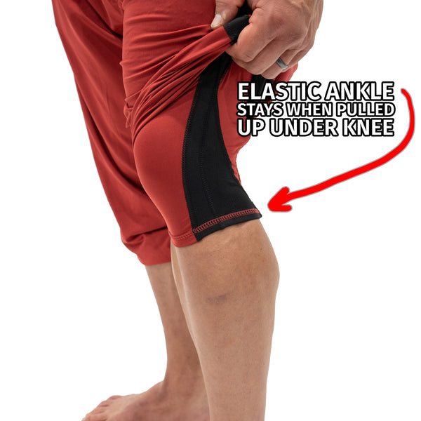 Jujimufu Classic Stretchy Pants - Showing elastic ankle feature that converts pants to capri style
