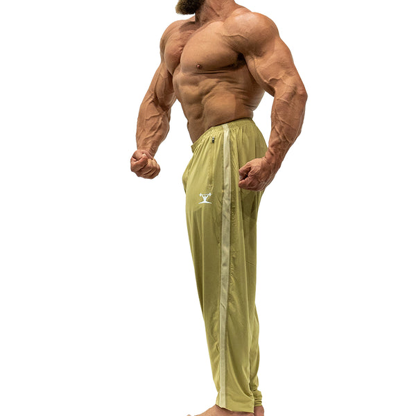 Jujimufu Lite Stretchy Pants Gold And Khaki Color - Side view
