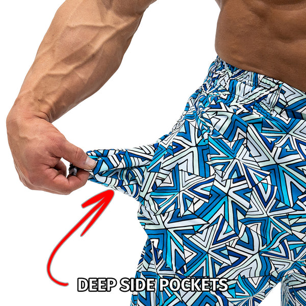 Workout Pajamas Swordfish Fractals Pattern - Deep Side Pockets
