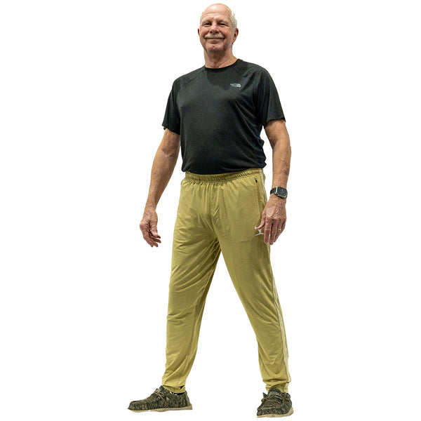Jujimufu Lite Stretchy Pants Gold And Khaki Color - Mududad Modeling Size Medium