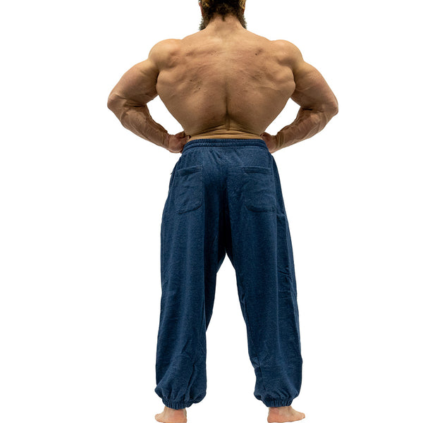 Jujimufu Very Good Sweat Pants Denim Blue Color - Back View