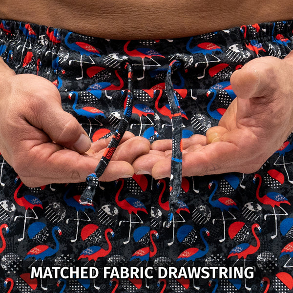 Workout Pajamas Magic Mingos Pattern - Matched Fabric Drawstring