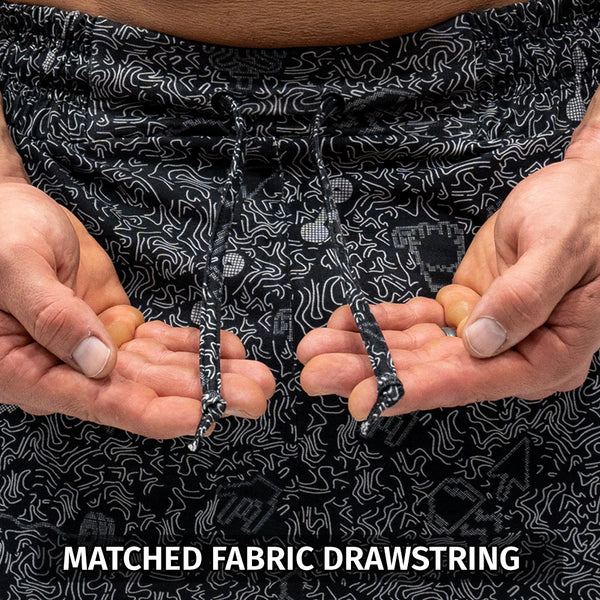 Workout Pajamas Random Workout Pattern - Matched Fabric Drawstring