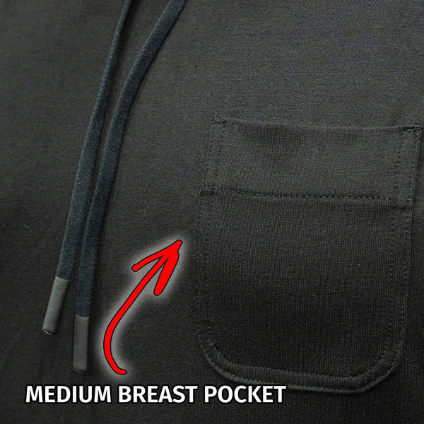 Jujimufu Ultra Hoodie Black Color - Medium Breast Pocket