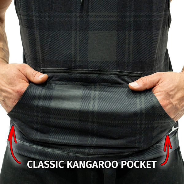 Jujimufu Ultra Hoodie Dark Plaid Color - Classic Kangaroo Pocket