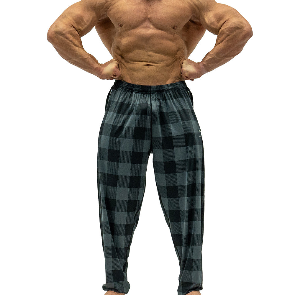 超人気の雑貨店 Jujimufu Stretchy Pants - Dark Plaid w/ Black パンツ