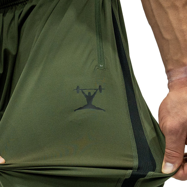 Jujimufu Lite Stretchy Pants Olive Drab and Black Color - Logo