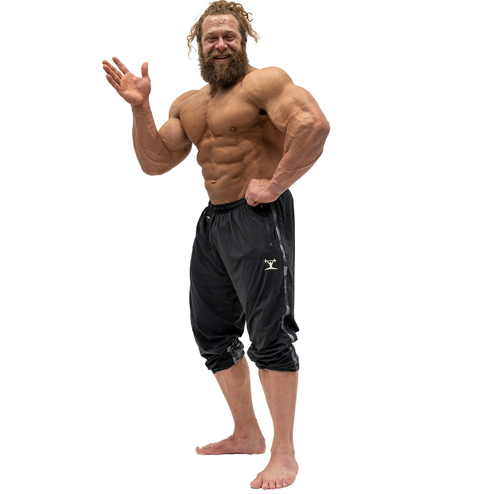 【SATIIIZ】Day Camo Training Brushed Pants Jujimufu Stretchy Pants (Classic Style) - Black w/ Dark Camo