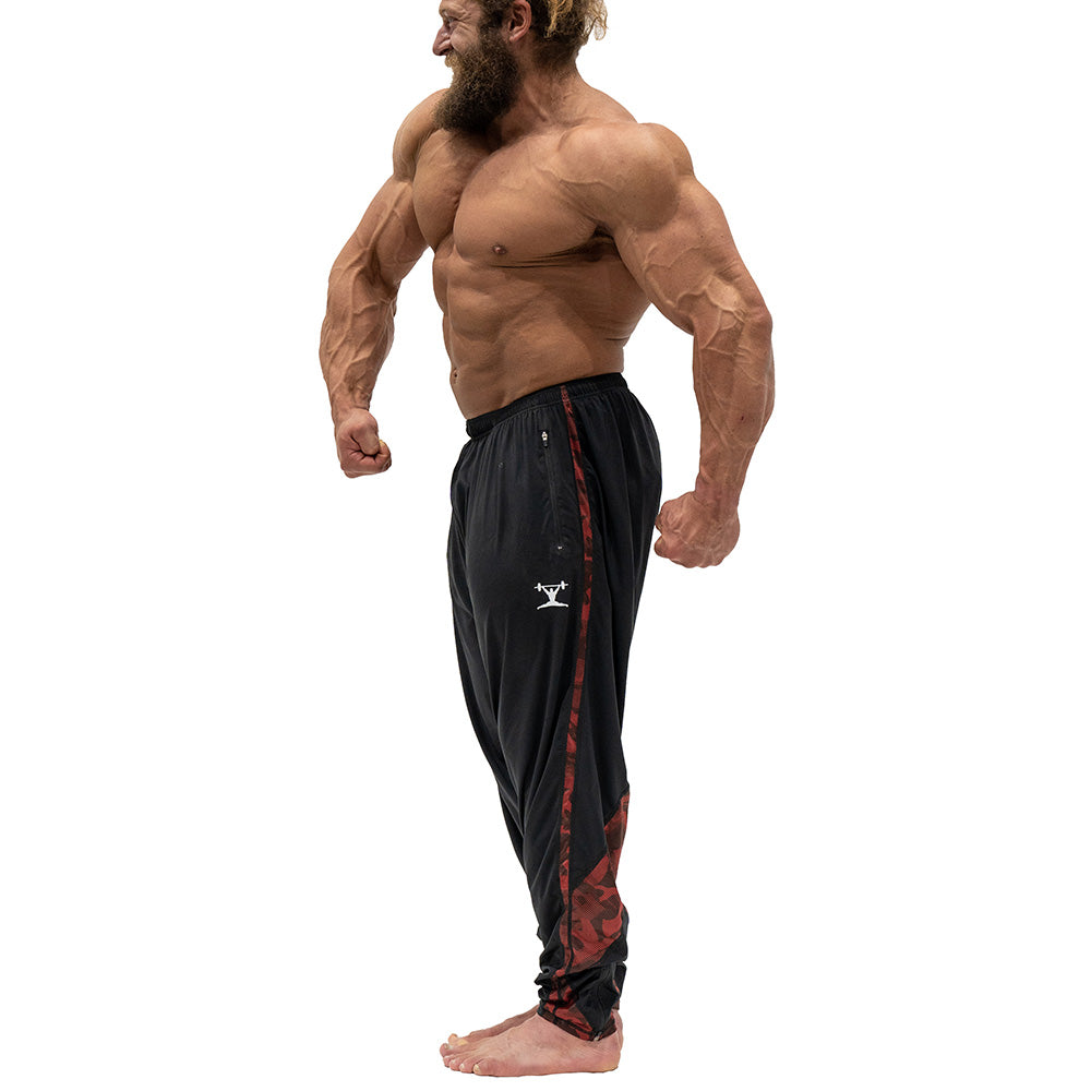 大特価 イラスト Jujimufu Stretchy Pants (Classic Style) - Black w/ Red Camo パンツ