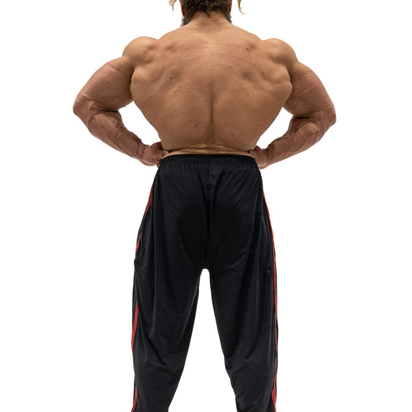 Jujimufu Lite Stretchy Pants Black And Red Color - Back view