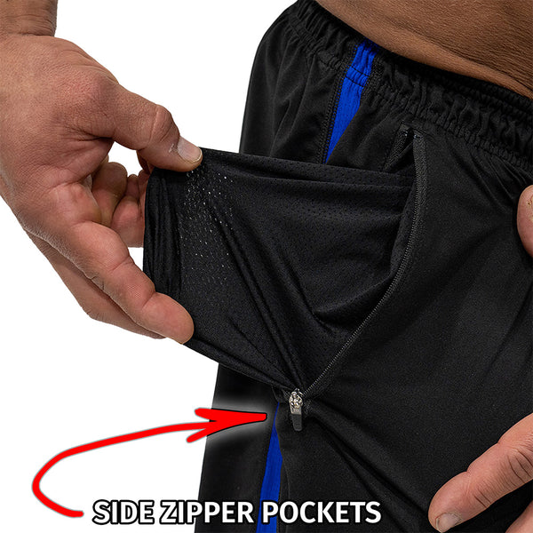 Jujimufu Lite Stretchy Pants Black And Blue Color - Side Zipper Pocket